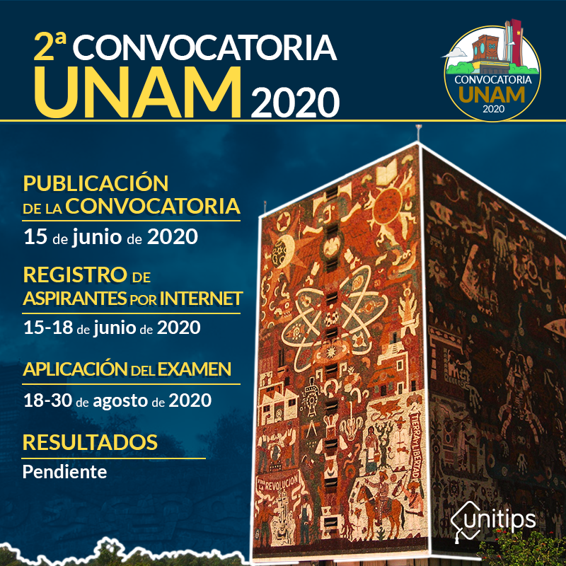 Segunda Convocatoria UNAM Junio 2020